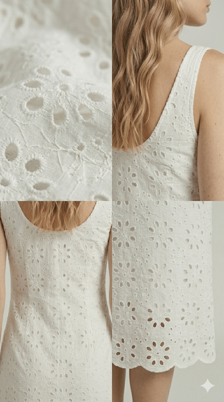 Abito Emme Marella in pizzo sangallo bianco - Malerba Showroom