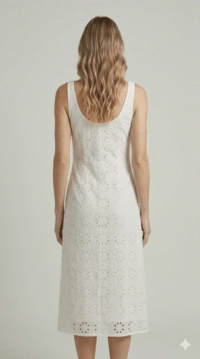 Abito Emme Marella in pizzo sangallo bianco - Malerba Showroom