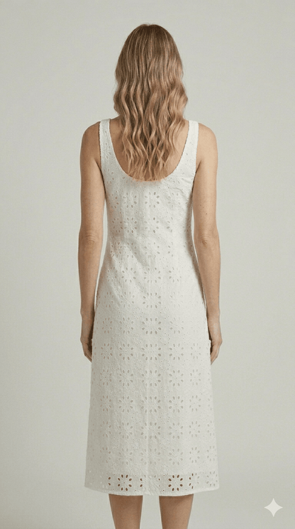 Abito Emme Marella in pizzo sangallo bianco - Malerba Showroom