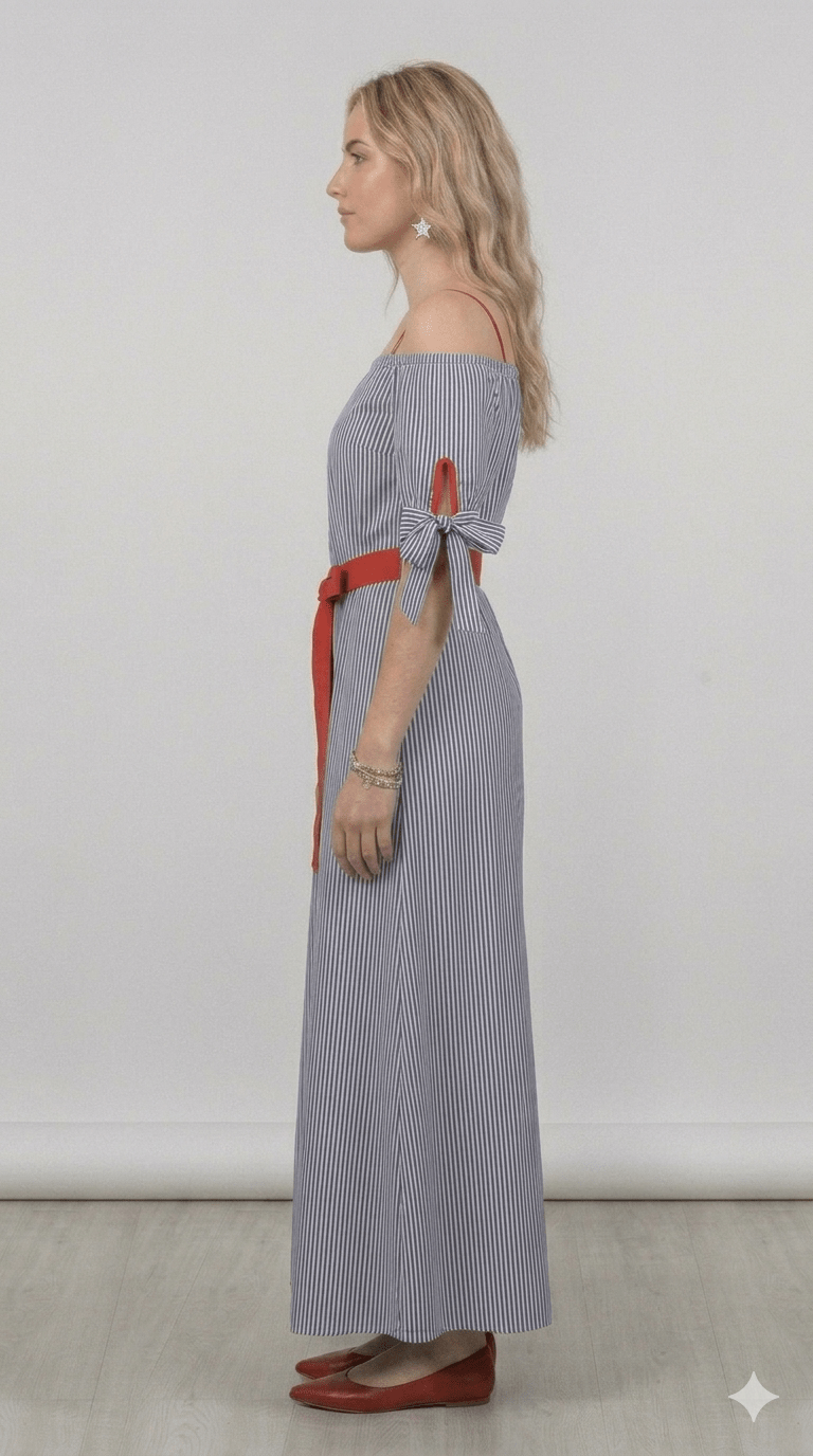 Abito Gaimattiolo a righe con fusciacca - Malerba Showroom