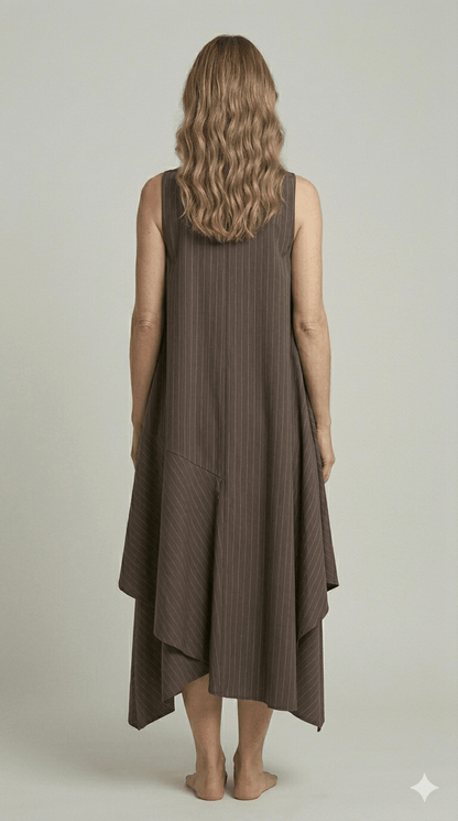 Abito gessato Operà tencel moro - Malerba Showroom