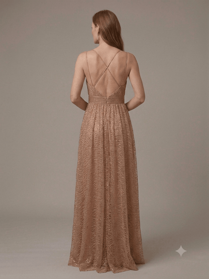 Abito lungo Sologioie color oro scuro - Malerba Showroom