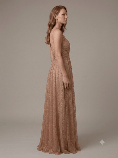 Abito lungo Sologioie color oro scuro - Malerba Showroom