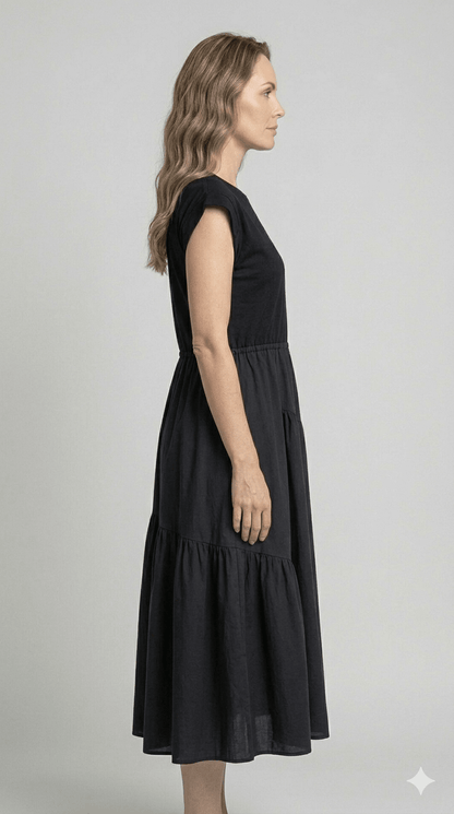 Abito Operà nero in cotone - Malerba Showroom