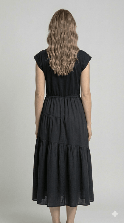 Abito Operà nero in cotone - Malerba Showroom