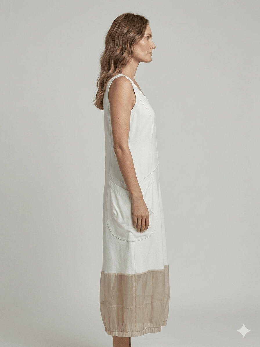 Abito Operà tecnico nylon panna - Malerba Showroom