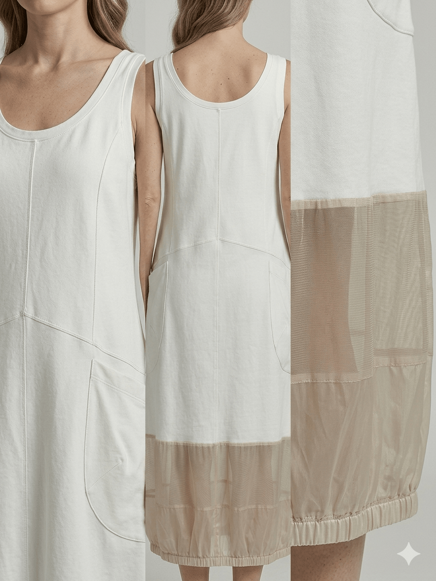 Abito Operà tecnico nylon panna - Malerba Showroom