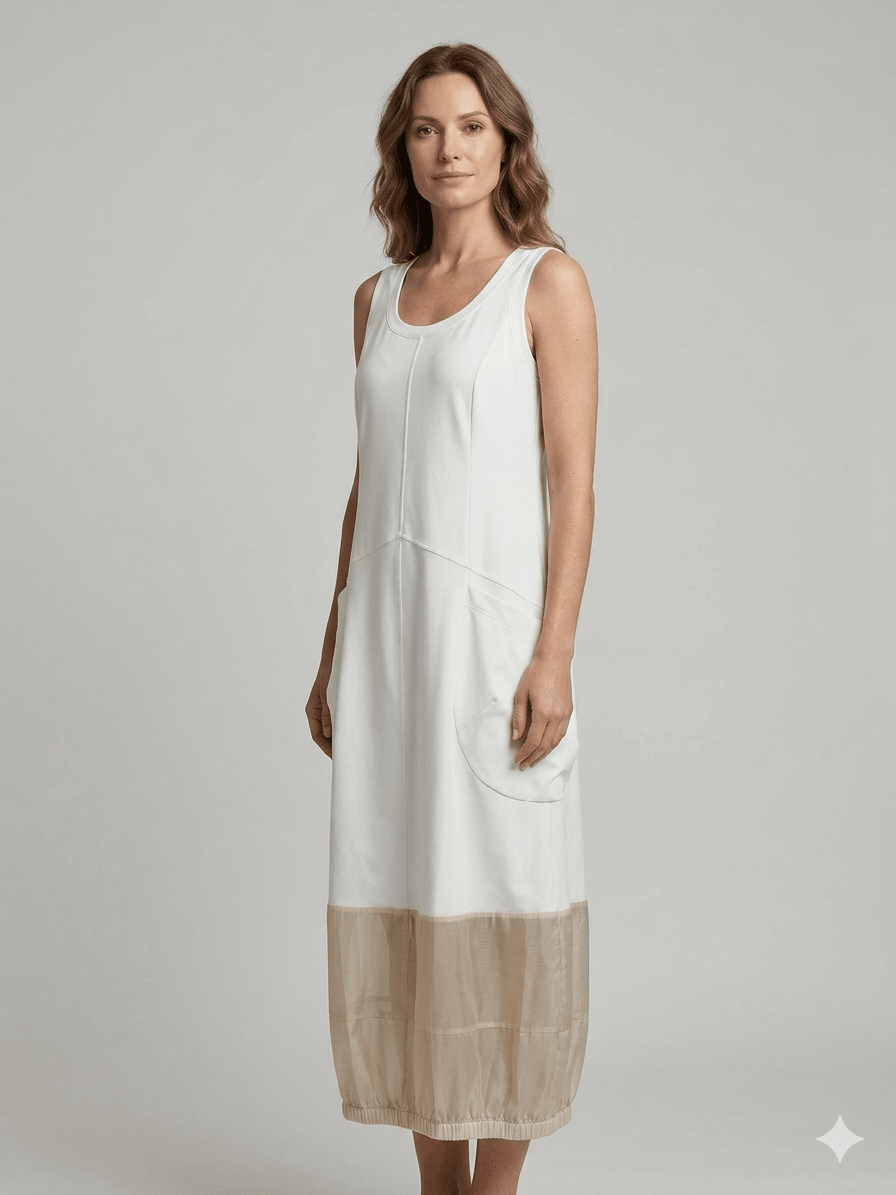 Abito Operà tecnico nylon panna - Malerba Showroom
