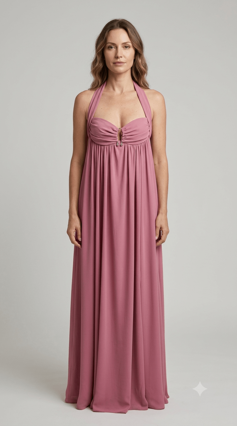 Abito Silence rosa con attaccatura stile impero - Malerba Showroom
