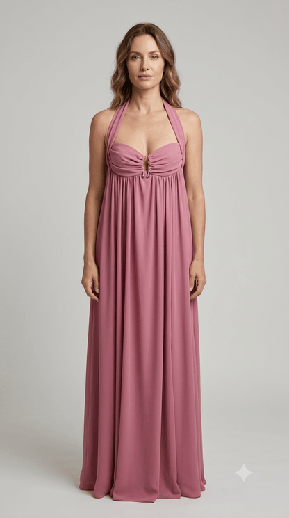 Abito Silence rosa con attaccatura stile impero - Malerba Showroom