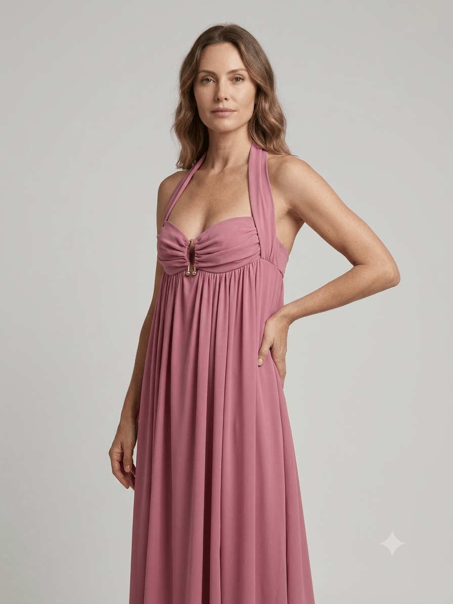 Abito Silence rosa con attaccatura stile impero - Malerba Showroom