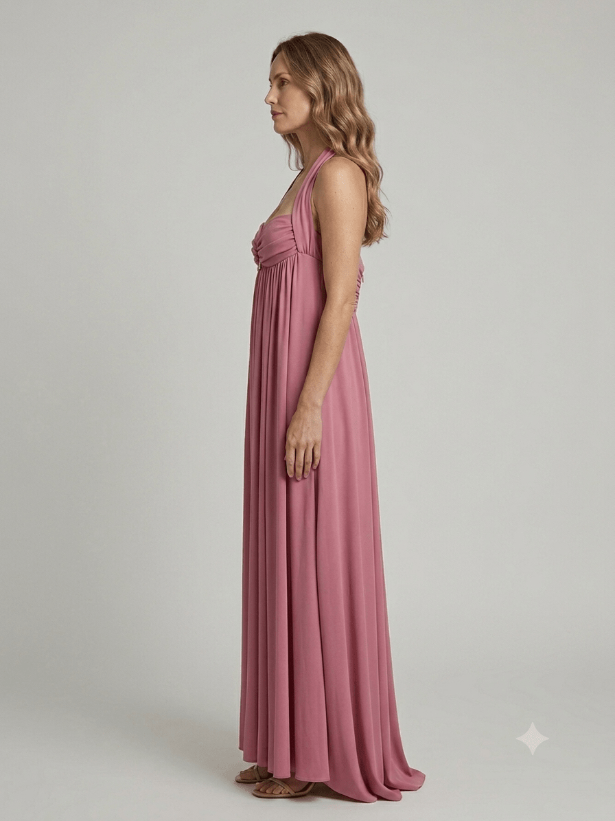 Abito Silence rosa con attaccatura stile impero - Malerba Showroom