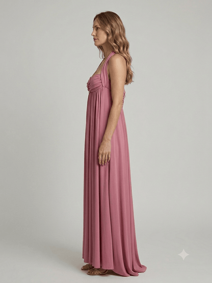 Abito Silence rosa con attaccatura stile impero - Malerba Showroom