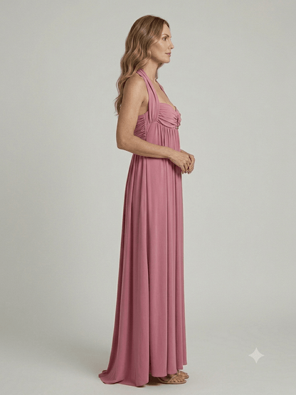 Abito Silence rosa con attaccatura stile impero - Malerba Showroom