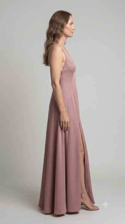 Abito Silence rosa effetto raso - Malerba Showroom