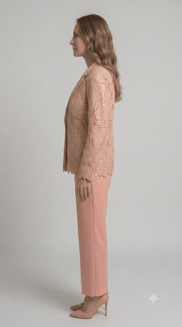 Blazer Silence in pizzo macramè rosa - Malerba Showroom
