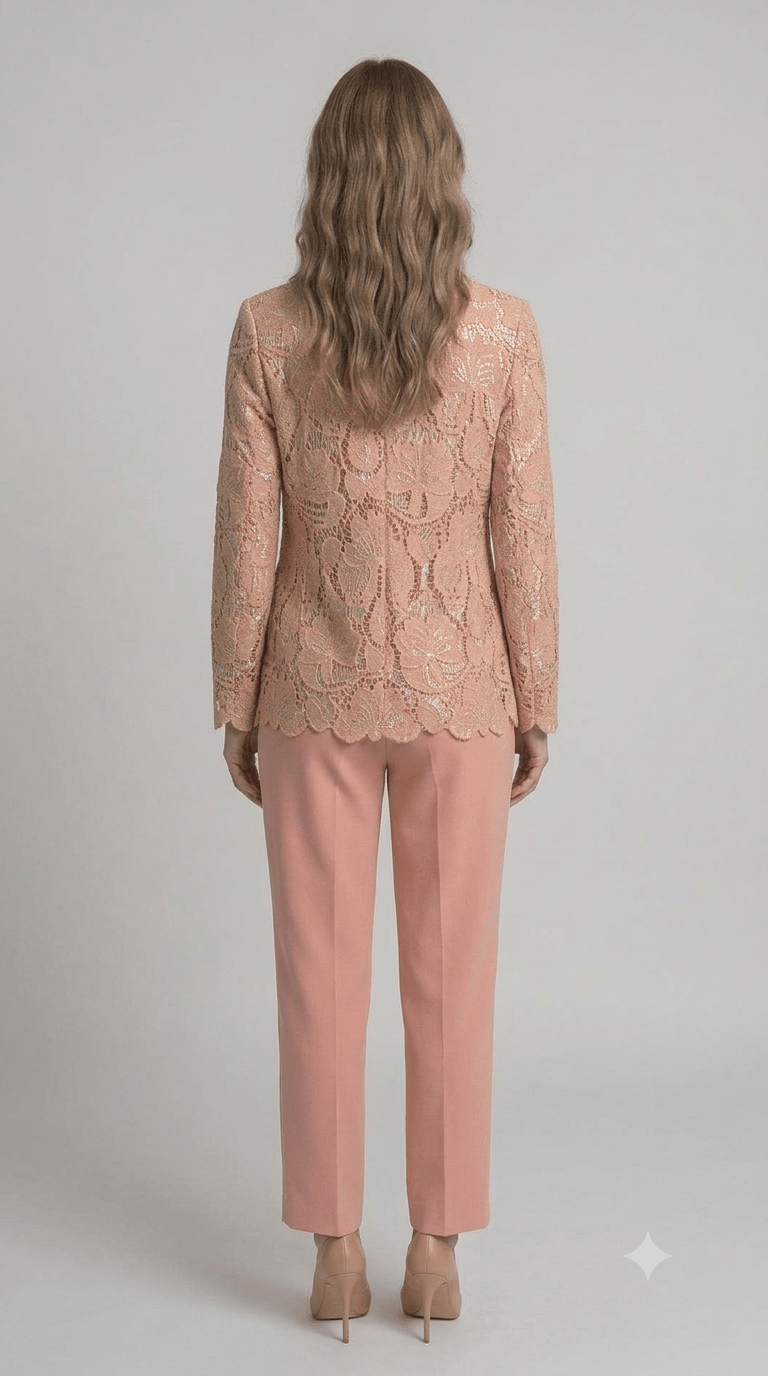 Blazer Silence in pizzo macramè rosa - Malerba Showroom