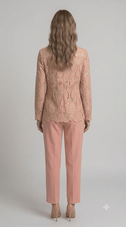 Blazer Silence in pizzo macramè rosa - Malerba Showroom