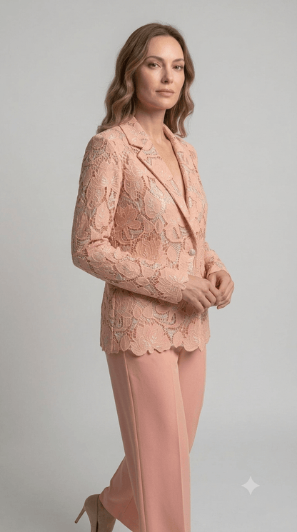 Blazer Silence in pizzo macramè rosa - Malerba Showroom