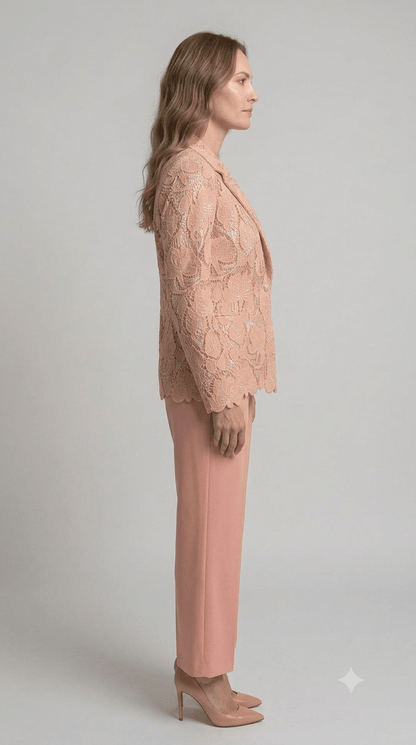 Blazer Silence in pizzo macramè rosa - Malerba Showroom