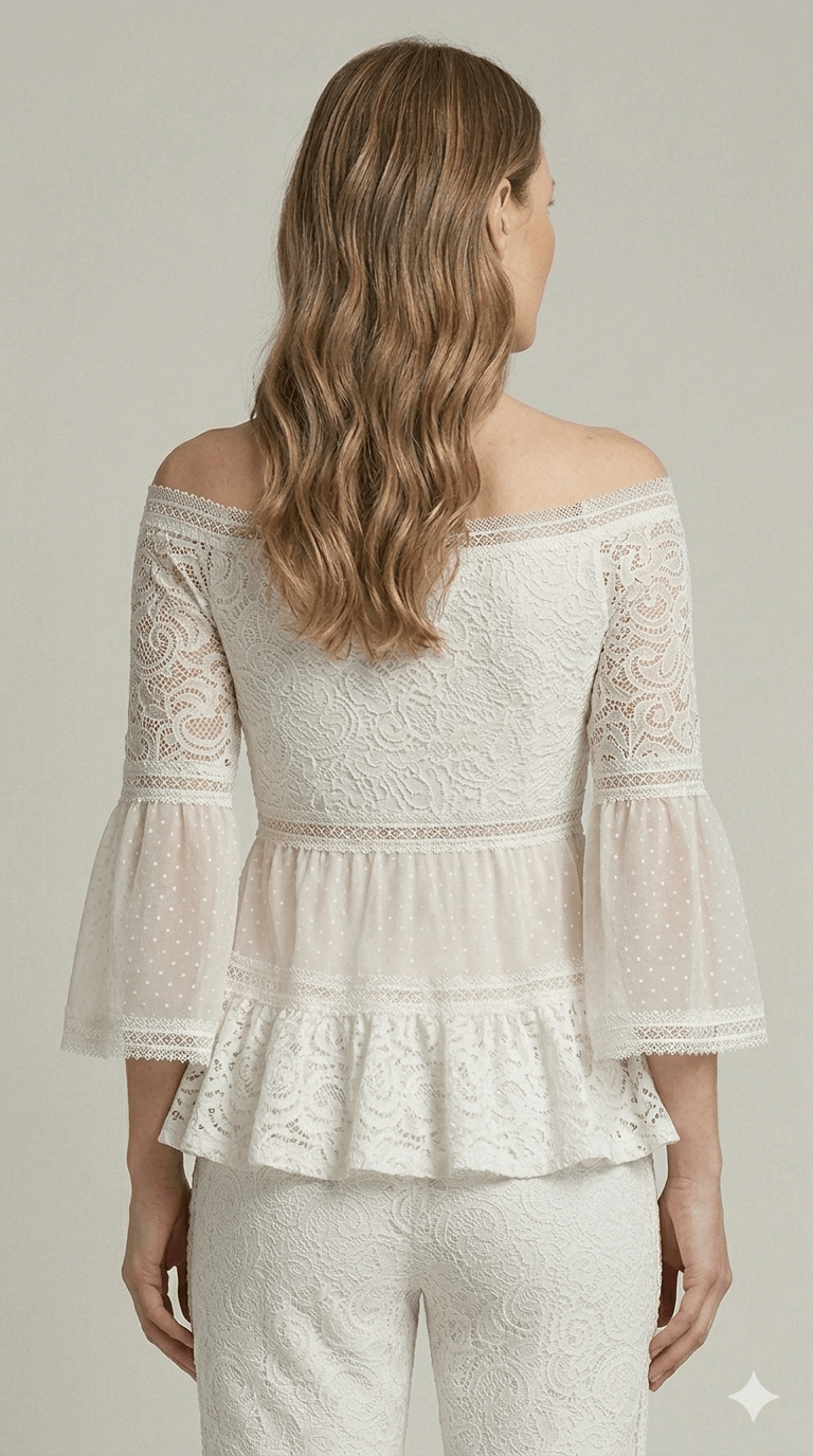 Blusa Gaimattiolo in pizzo bianca - Malerba Showroom