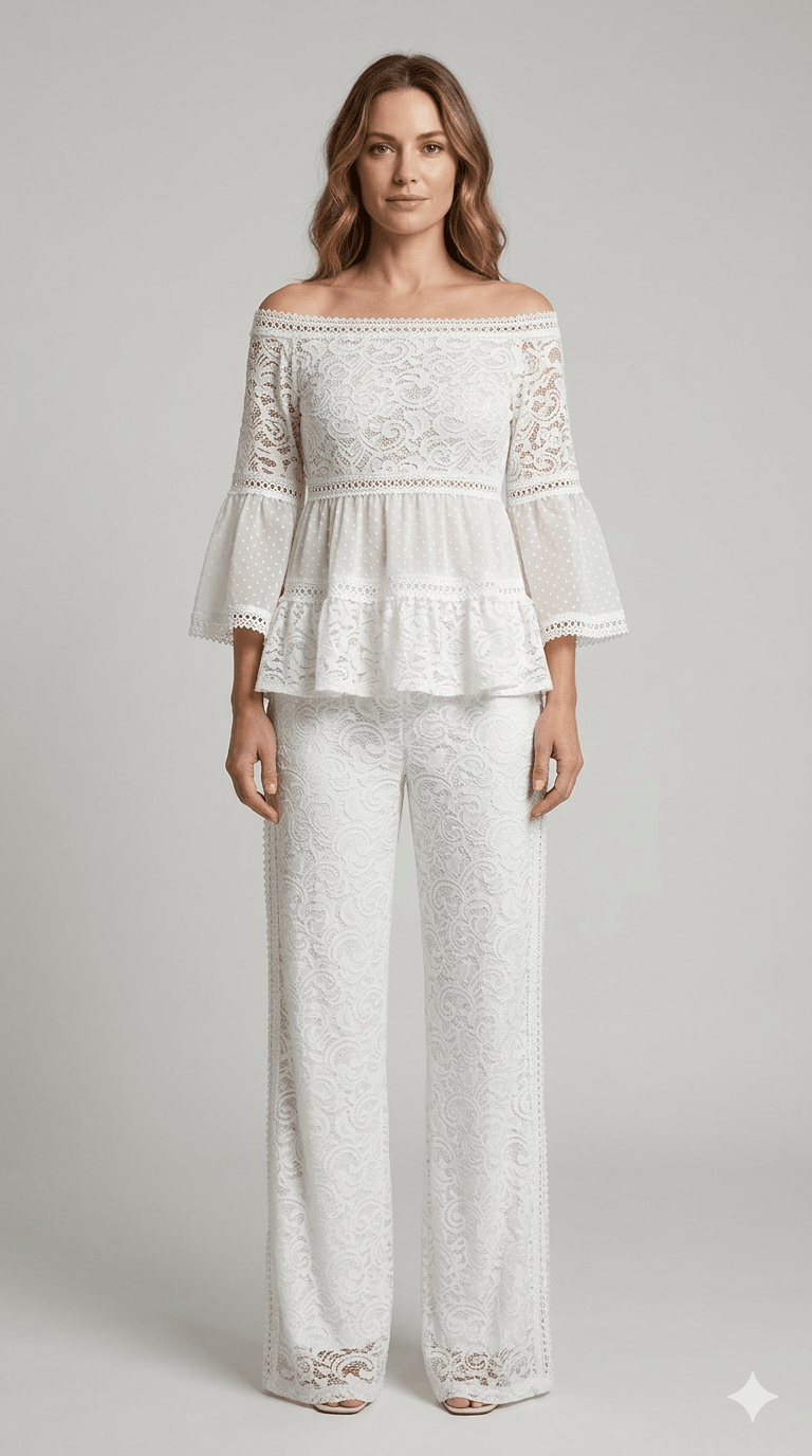 Blusa Gaimattiolo in pizzo bianca - Malerba Showroom