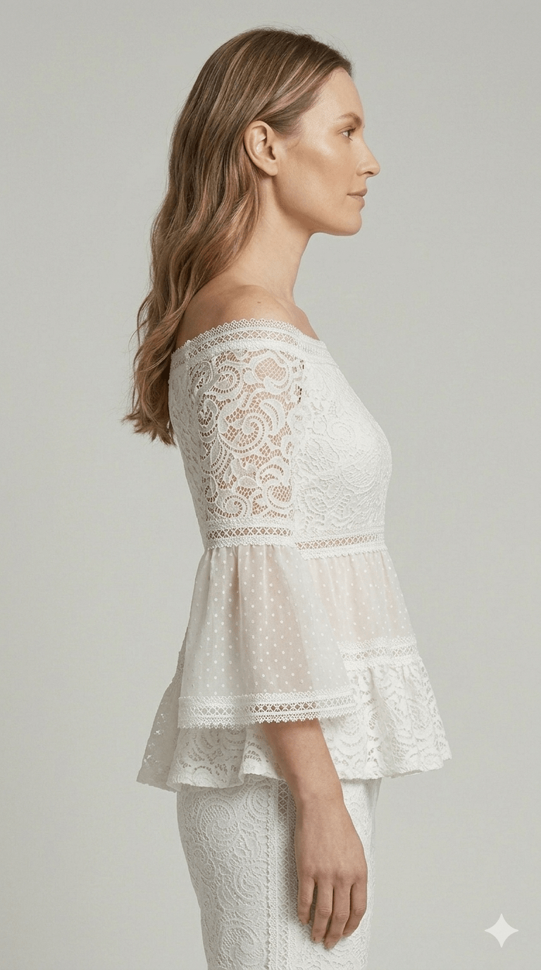 Blusa Gaimattiolo in pizzo bianca - Malerba Showroom