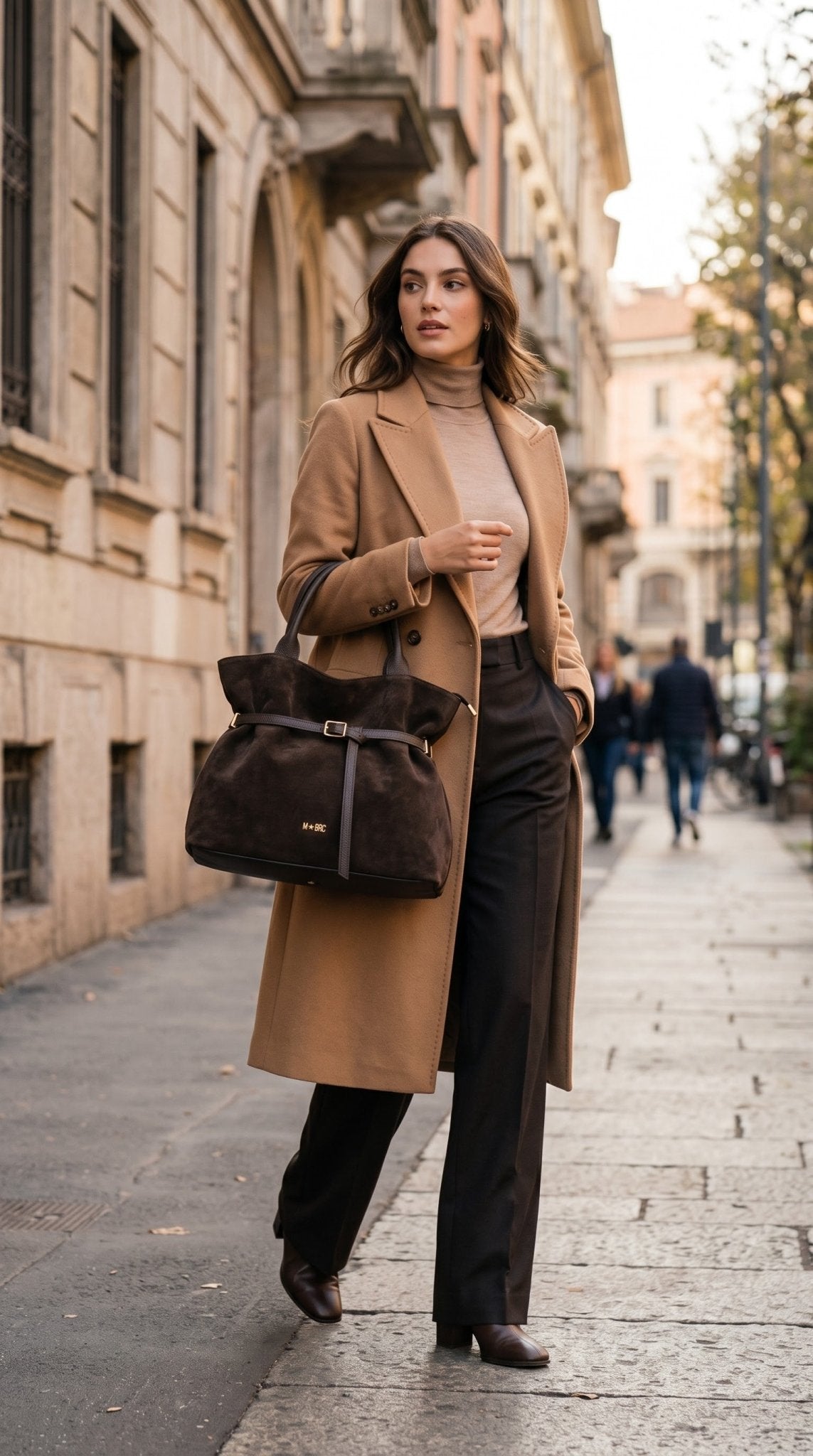 Borsa MBRC in camoscio con dettagli in pelle lin. alexia - Malerba Showroom
