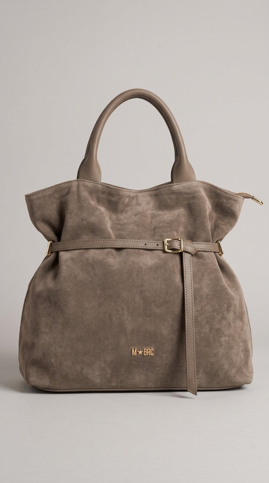 Borsa MBRC in camoscio con dettagli in pelle lin. alexia - Malerba Showroom
