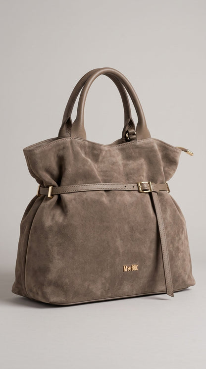 Borsa MBRC in camoscio con dettagli in pelle lin. alexia - Malerba Showroom