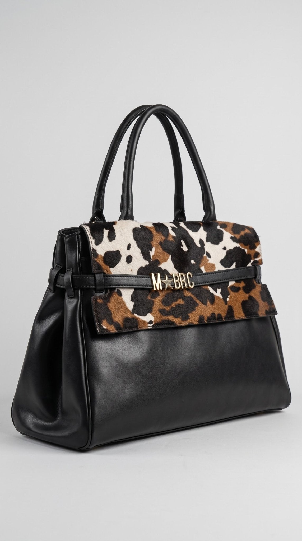 Borsa MBRC in pelle con pattina in cavallino stampato lin. maxim - Malerba Showroom