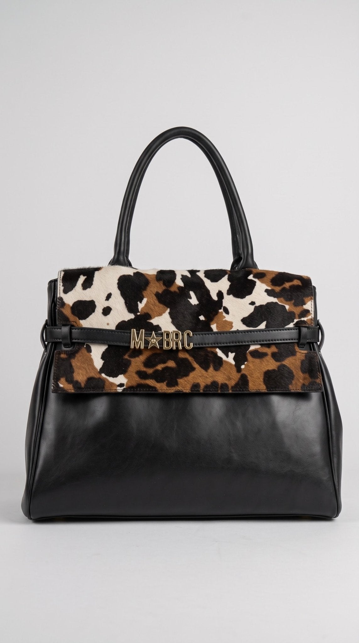 Borsa MBRC in pelle con pattina in cavallino stampato lin. maxim - Malerba Showroom