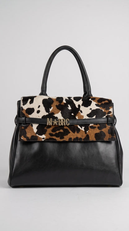 Borsa MBRC in pelle con pattina in cavallino stampato lin. maxim - Malerba Showroom