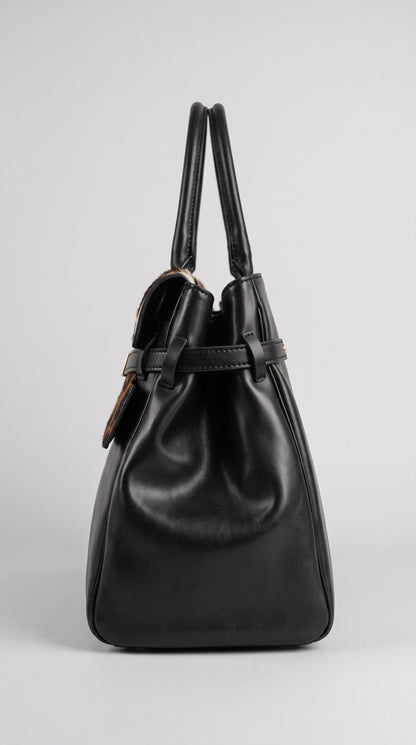 Borsa MBRC in pelle con pattina in cavallino stampato lin. maxim - Malerba Showroom