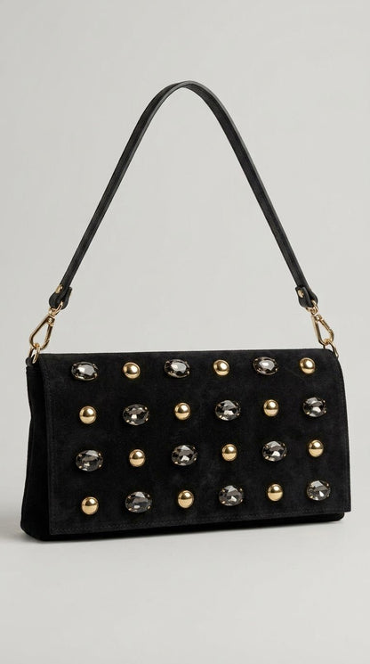 Borsa MBRC in pelle con pietre e doppia tracolla lin. cosmo - Malerba Showroom