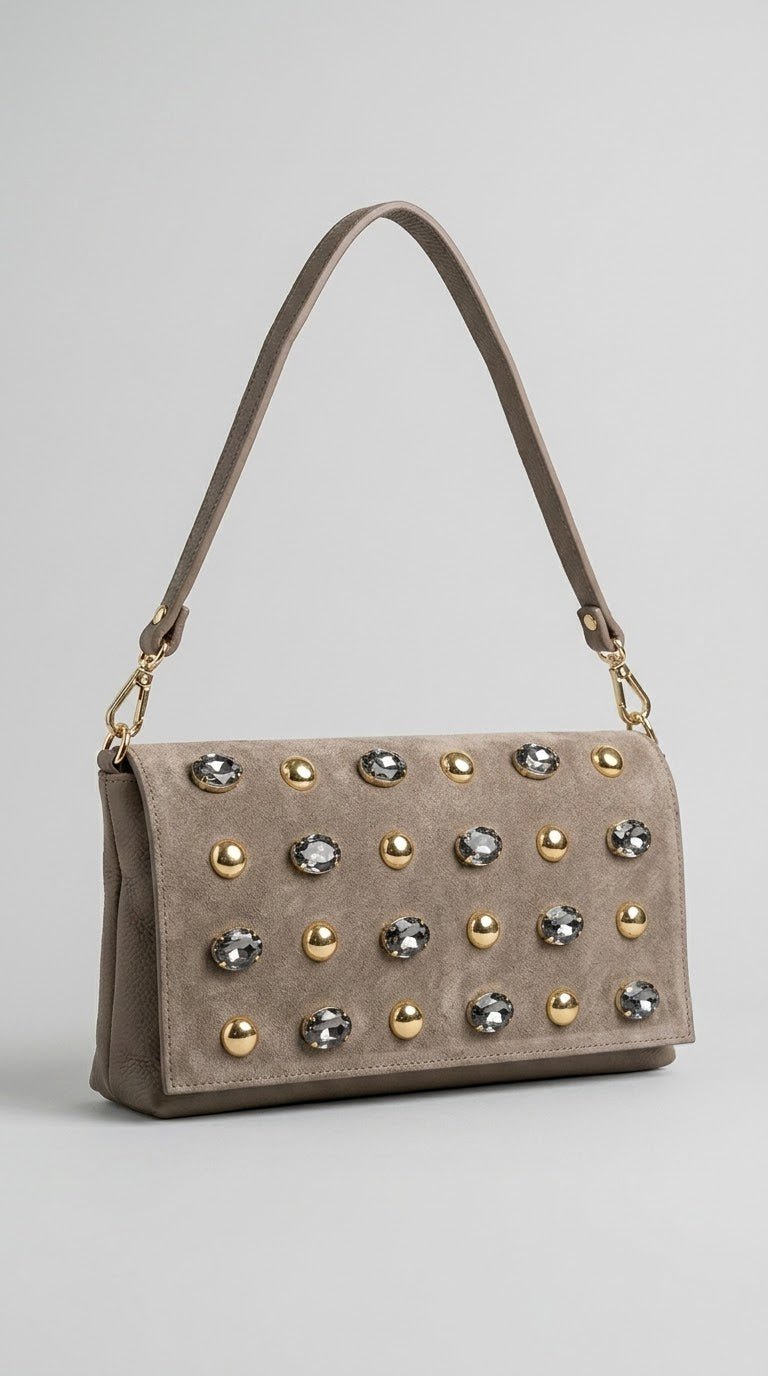 Borsa MBRC in pelle con pietre e doppia tracolla lin. cosmo - Malerba Showroom
