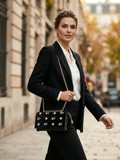 Borsa MBRC in pelle con pietre linea cosmo - Malerba Showroom
