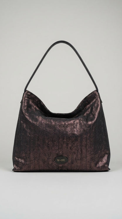 Borsa MBRC in pelle linea zigzag color bordeaux - Malerba Showroom