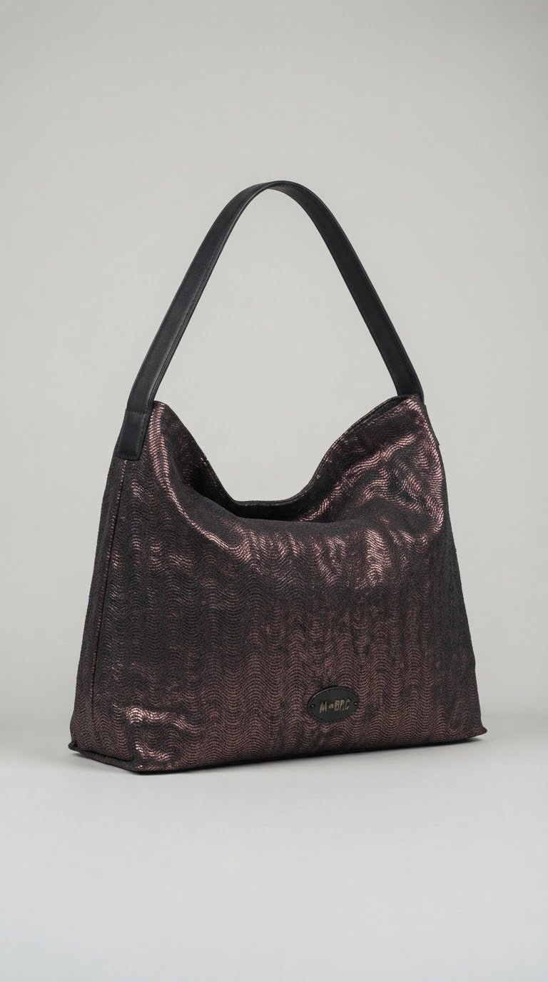 Borsa MBRC in pelle linea zigzag color bordeaux - Malerba Showroom