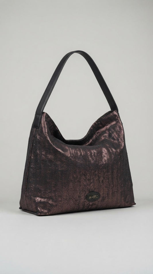 Borsa MBRC in pelle linea zigzag color bordeaux - Malerba Showroom