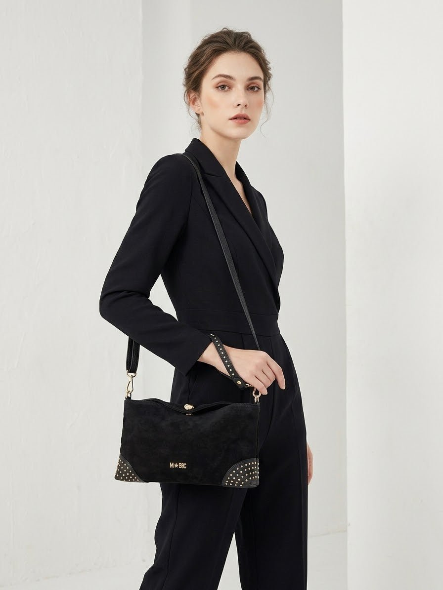 Borsa MBRC in pelle/camoscio linea chiodi - Malerba Showroom