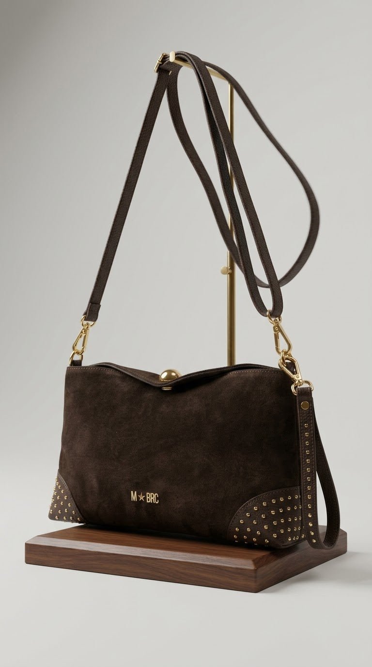 Borsa MBRC in pelle/camoscio linea chiodi - Malerba Showroom