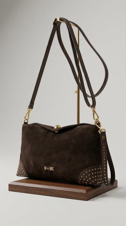 Borsa MBRC in pelle/camoscio linea chiodi - Malerba Showroom