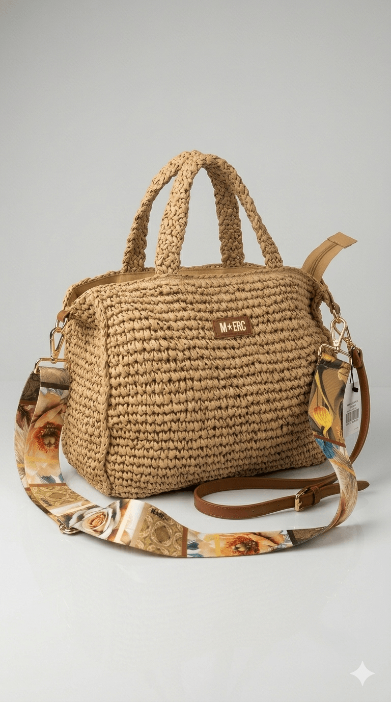 Borsa MBRC in tessuto linea raffia - Malerba Showroom