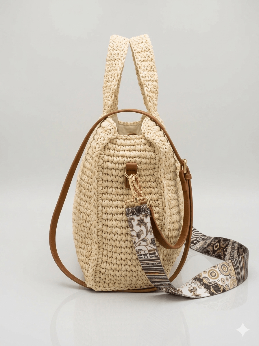 Borsa MBRC in tessuto linea raffia - Malerba Showroom