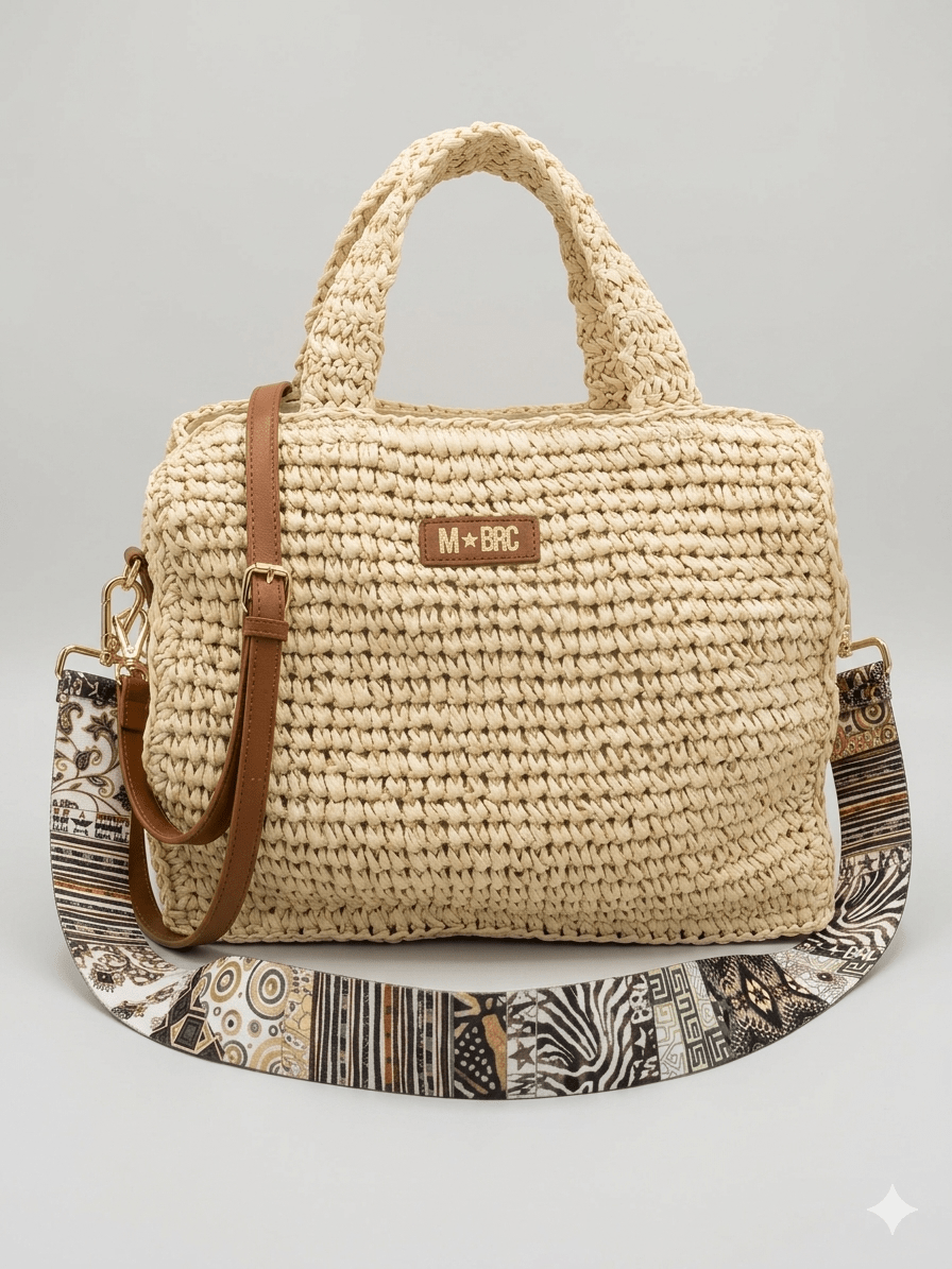 Borsa MBRC in tessuto linea raffia - Malerba Showroom
