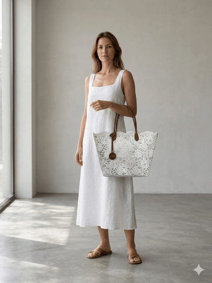 Borsa MBRC tessuto macramè - Malerba Showroom