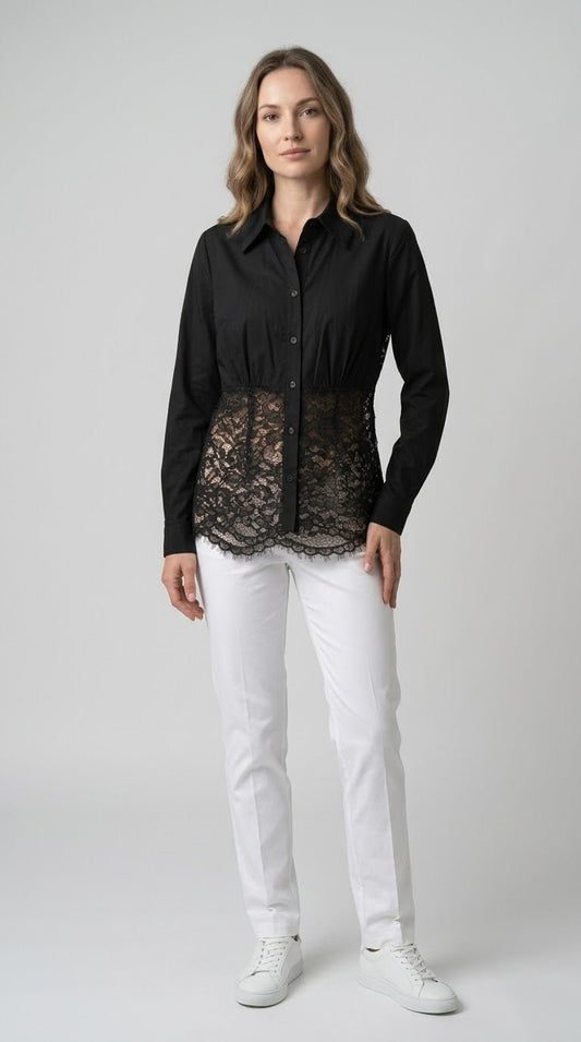 Camicia Le streghe con dettagli in pizzo 2 var. colore - Malerba Showroom