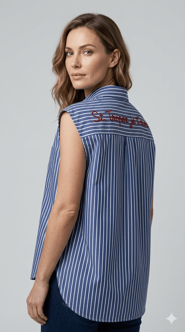 Camicia Motel Azzurra/Bianca a righe - Malerba Showroom