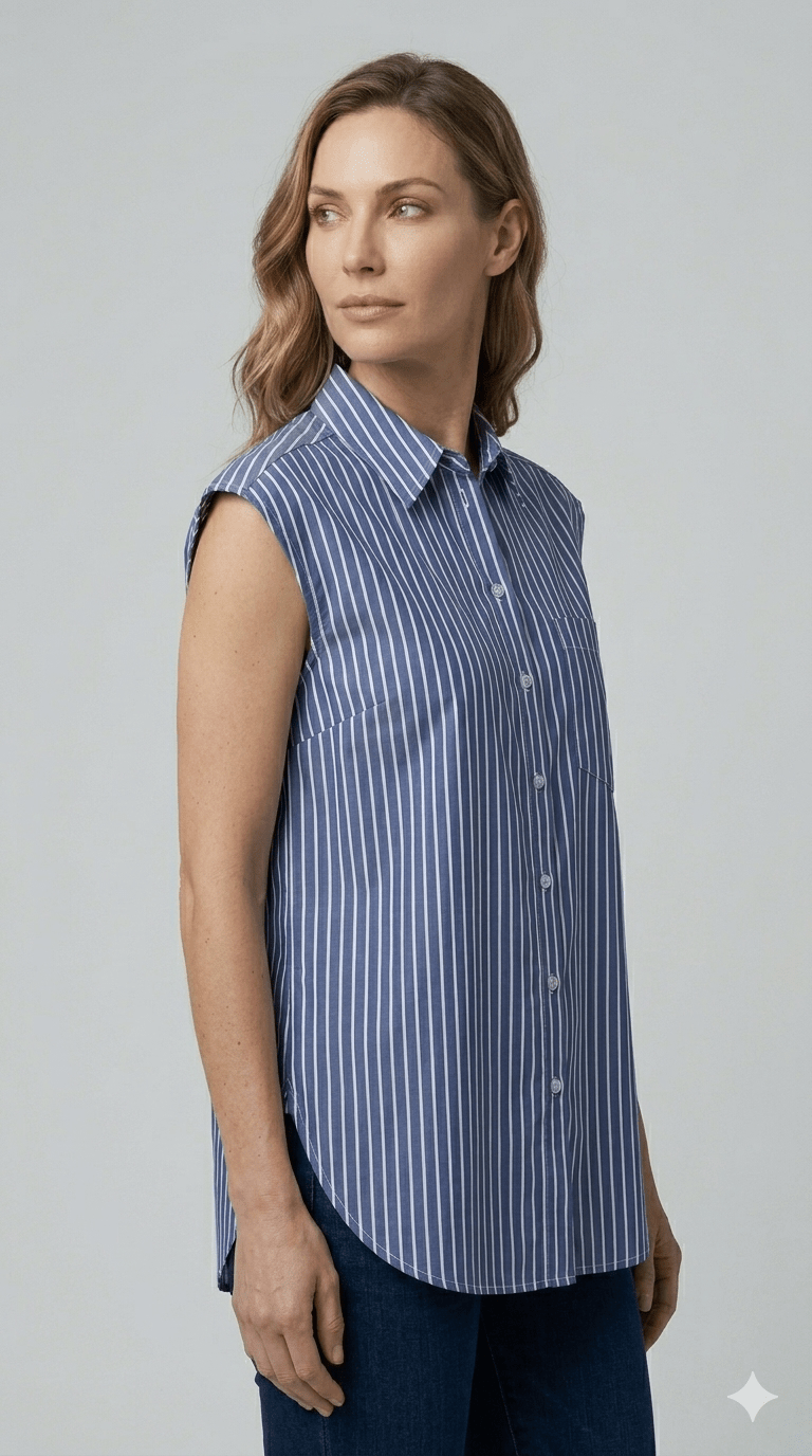 Camicia Motel Azzurra/Bianca a righe - Malerba Showroom
